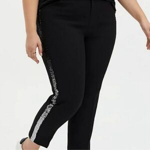 Torrid black sequin skinny trousers dress pants  lombré bling sz 18 NWT
